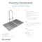 Elkay 18 Gauge SS 31-1/2" x 18-1/2" x 9" 60/40 Dbl Bowl Undermnt Sink and Faucet Kit w/ Btm Grid and Drain ECTRU32179RTFBC - alternate 4